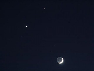 月と金星と木星